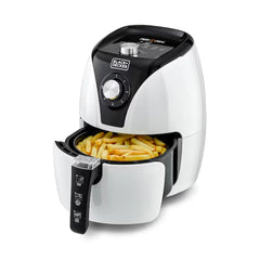 Black+Decker 3.5L 1500W Manual AerOfry Air Fryer with Rapid Air Convection Technology, Black/White