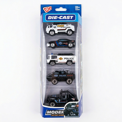 5-Piece Die-Cast Police & Rescue Vehicle Play Set – City Patrol Collection
