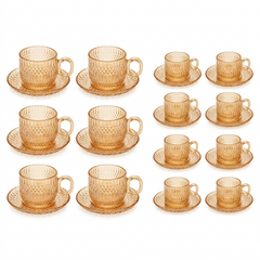 Cup and Saucer set 24Pcs - Amber