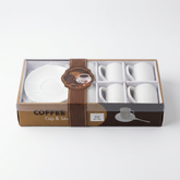 Elegant 12-Piece Ceramic Coffee Cup & Saucer Set – Classic White