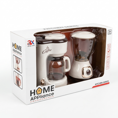 Kids’ Kitchen Series Play Set – Realistic Toy Coffee Maker & Blender with Sound and Light Features