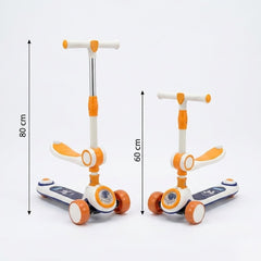 2-in-1 Kids' Space Explorer Kick Scooter – Convertible Sit & Stand Design with Motion-Activated LED Light-Up Wheels