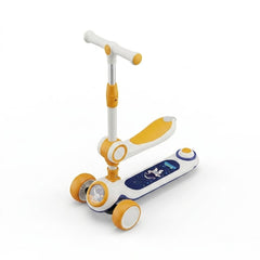 2-in-1 Kids' Space Explorer Kick Scooter – Convertible Sit & Stand Design with Motion-Activated LED Light-Up Wheels