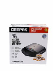 Geepas Donut Maker GDM36532 | 8 Pcs Capacity | 650–780W Power| Non-Stick Plates| Cool-Touch Housing | Compact Upright Storage| Skid-Resistant Feet | 2 Years Warranty