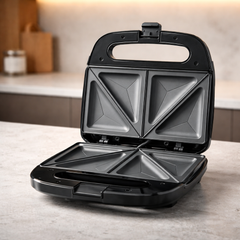 Geepas Sandwich Maker GSM36533UK | 750W Powerful Toaster| Non-Stick Plates| Power & Ready Light| Cool Touch Handle| Easy to Clean & Overheat Protection | 2-Year Warranty