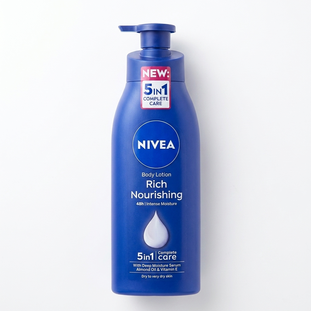 NIVEA Rich Nourishing Body Lotion – 5-in-1 Complete Care for Dry to Very Dry Skin – 400ml