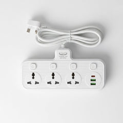 Power Socket Extension Box | 3000W rated power | USB & Type C PD ports