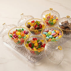 وعاء حلوى مع صينية 6 قطع