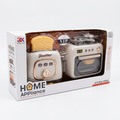 Kitchen Series Play Set – Realistic Toy Toaster & Mini Oven with Light and Sound