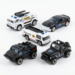 5-Piece Die-Cast Police & Rescue Vehicle Play Set – City Patrol Collection