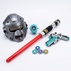 Ultimate Galactic Space Warrior Set – Light-Up Saber, Blaster Gun, Helmet & Accessories (6-Piece)