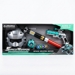Ultimate Galactic Space Warrior Set – Light-Up Saber, Blaster Gun, Helmet & Accessories (6-Piece)